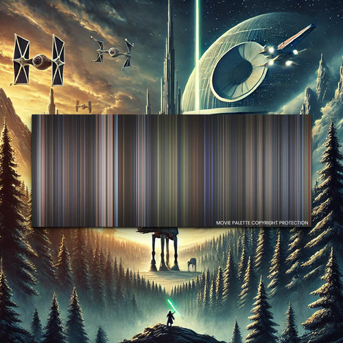 Star Wars: Episode VI - Return of the Jedi movie barcode canvas print, the whole film as stripes of color