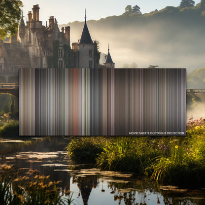 The Princess Bride movie barcode canvas print, the whole film as stripes of color