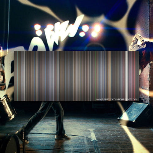 Scott Pilgrim vs. the World movie barcode canvas print, the whole film as stripes of color