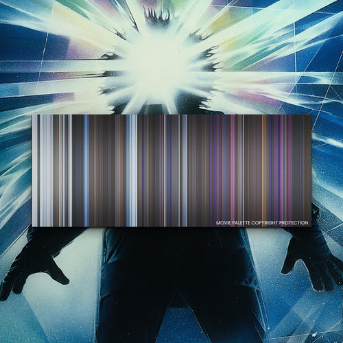 The Thing movie barcode canvas print, the whole film as stripes of color