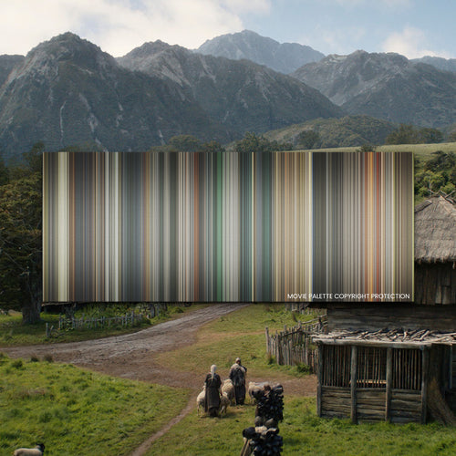 The Lord of the Rings: The Return of the King movie barcode canvas print, the whole film as stripes of color