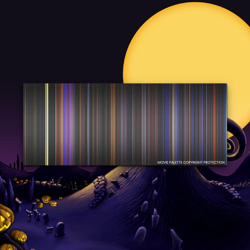 The Nightmare Before Christmas movie barcode canvas print, the whole film as stripes of color