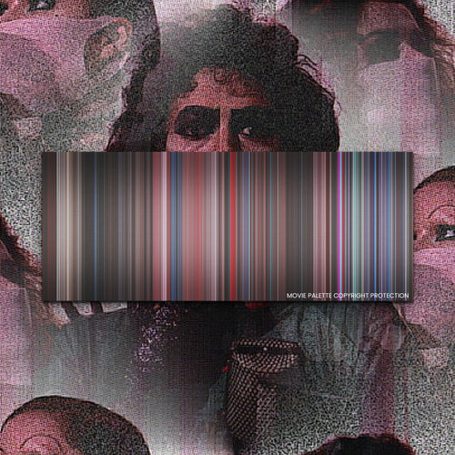 The Rocky Horror Picture Show movie barcode canvas print, the whole film as stripes of color