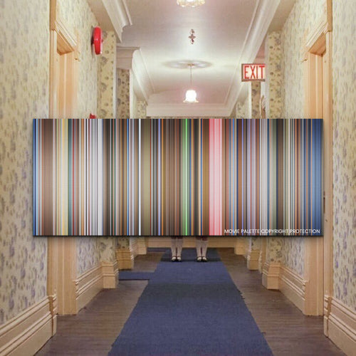 The Shining movie barcode canvas print, the whole film as stripes of color