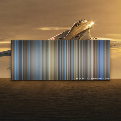 Top Gun movie barcode canvas print, the whole film as stripes of color