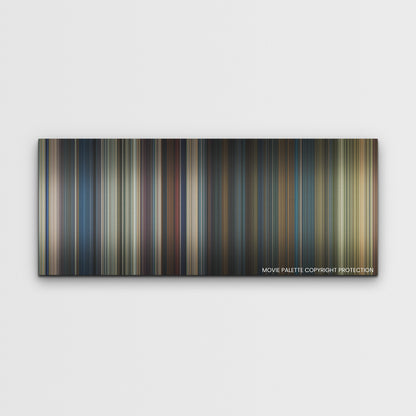 The Expendables 4 color palette canvas print: thousands of thin vertical stripes of color