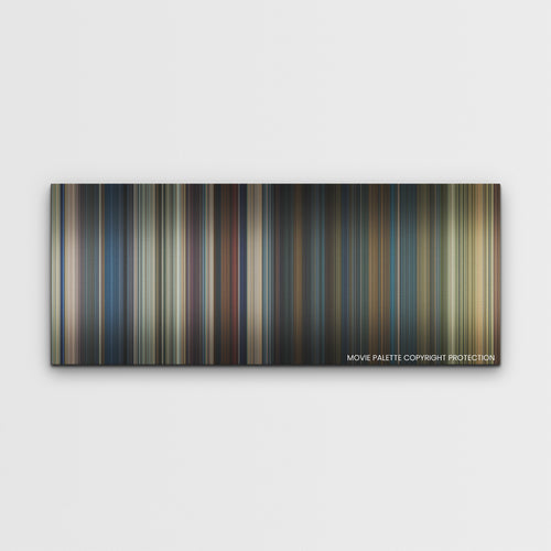 The Expendables 4 color palette canvas print: thousands of thin vertical stripes of color