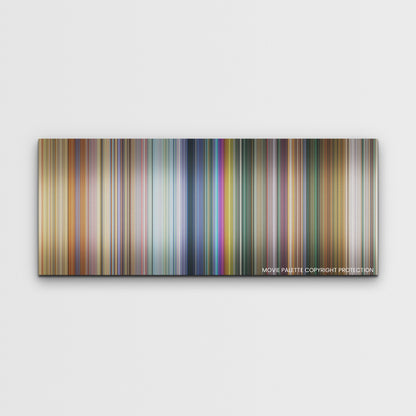 The Bad Guys color palette canvas print: thousands of thin vertical stripes of color