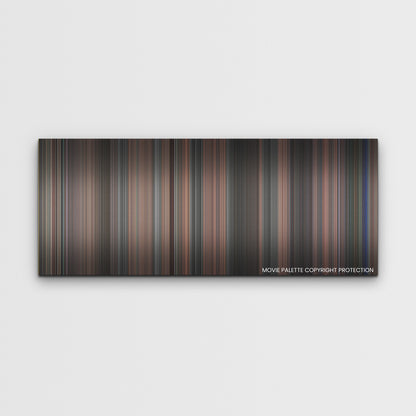 Late Night with the Devil color palette canvas print: thousands of thin vertical stripes of color