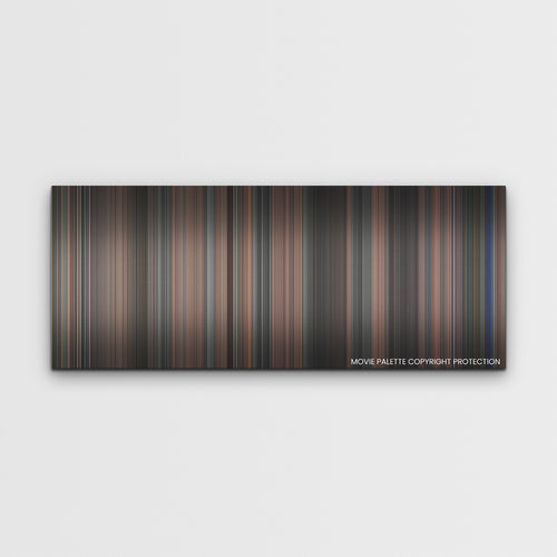 Late Night with the Devil color palette canvas print: thousands of thin vertical stripes of color