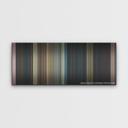 65 color palette canvas print: thousands of thin vertical stripes of color