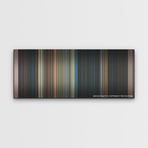 65 color palette canvas print: thousands of thin vertical stripes of color