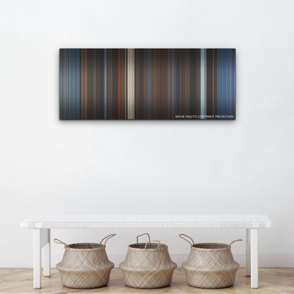 Mortal Kombat color palette canvas above a white bench with three woven baskets