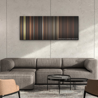 Fresh color palette canvas on a concrete wall above a gray sectional sofa