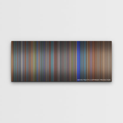 Bullet Train color palette canvas print: thousands of thin vertical stripes of color