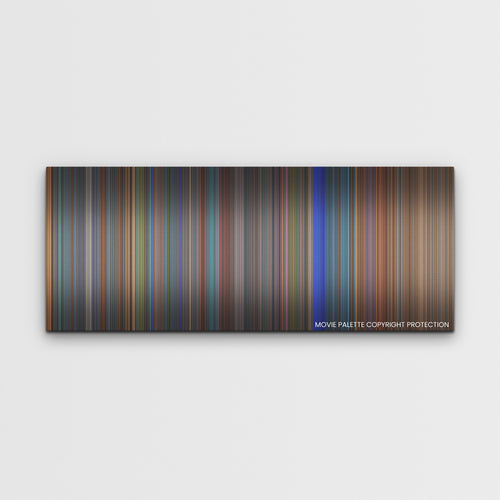 Bullet Train color palette canvas print: thousands of thin vertical stripes of color