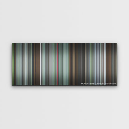 The Zone of Interest color palette canvas print: thousands of thin vertical stripes of color