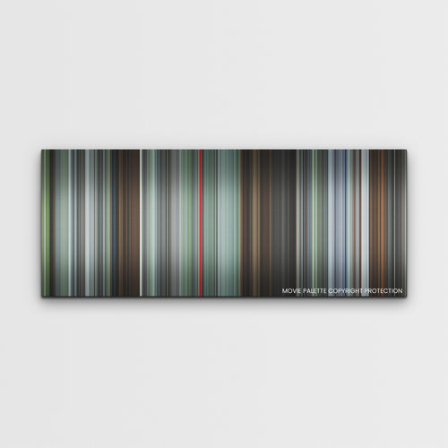 The Zone of Interest color palette canvas print: thousands of thin vertical stripes of color