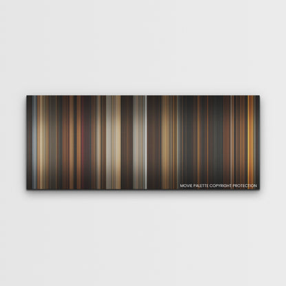 The First Omen color palette canvas print: thousands of thin vertical stripes of color