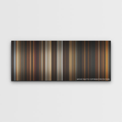 The First Omen color palette canvas print: thousands of thin vertical stripes of color
