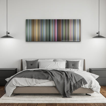 Godzilla x Kong: The New Empire color palette canvas above a bed, between two black pendant lamps