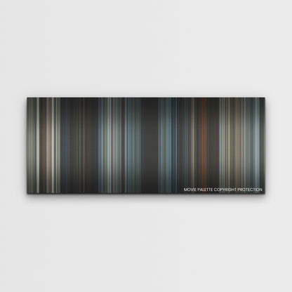 A Quiet Place: Day One color palette canvas print: thousands of thin vertical stripes of color