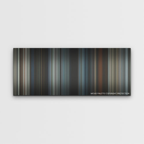 A Quiet Place: Day One color palette canvas print: thousands of thin vertical stripes of color