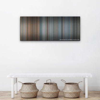 BlackBerry color palette canvas above a white bench with three woven baskets