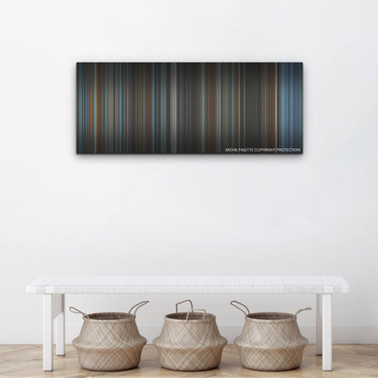 The Last Duel color palette canvas above a white bench with three woven baskets