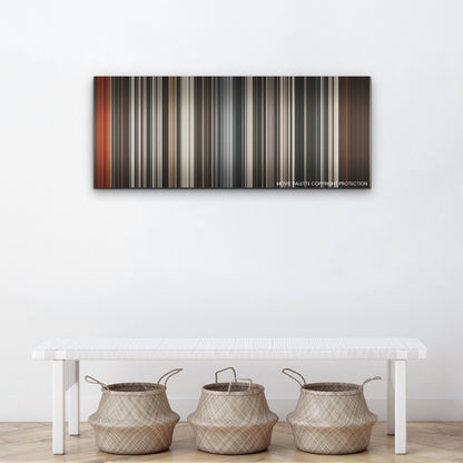 Dune: Part Two color palette canvas above a white bench with three woven baskets