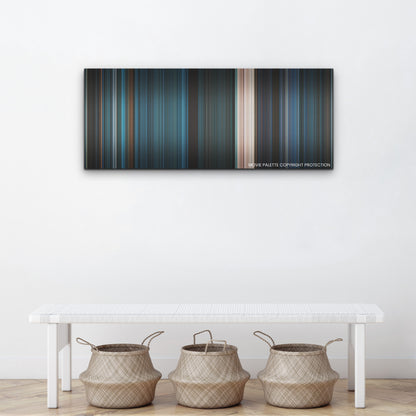 Escape Room: Tournament of Champions color palette canvas above a white bench with three woven baskets
