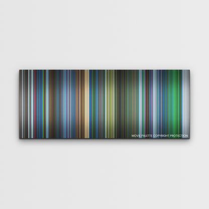 Aquaman and the Lost Kingdom color palette canvas print: thousands of thin vertical stripes of color