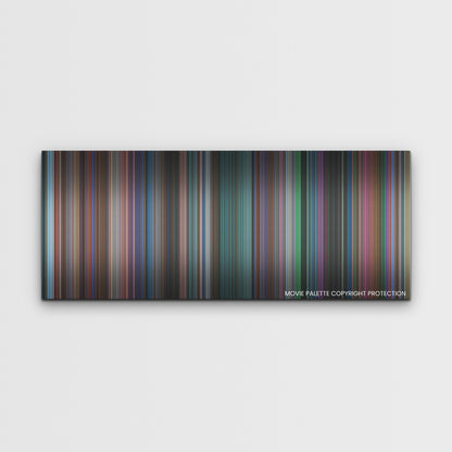 Spirited color palette canvas print: thousands of thin vertical stripes of color
