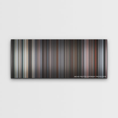 The Lost Daughter color palette canvas print: thousands of thin vertical stripes of color