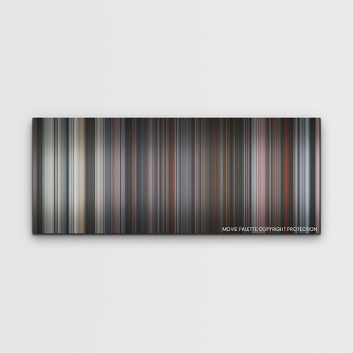 The Lost Daughter color palette canvas print: thousands of thin vertical stripes of color
