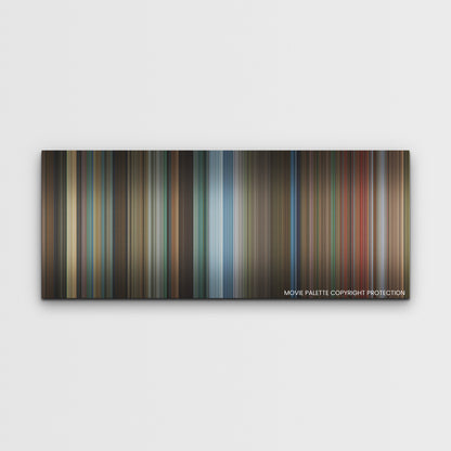 Black Widow color palette canvas print: thousands of thin vertical stripes of color