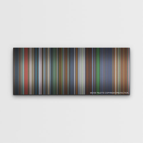 The Witcher: Nightmare of the Wolf color palette canvas print: thousands of thin vertical stripes of color