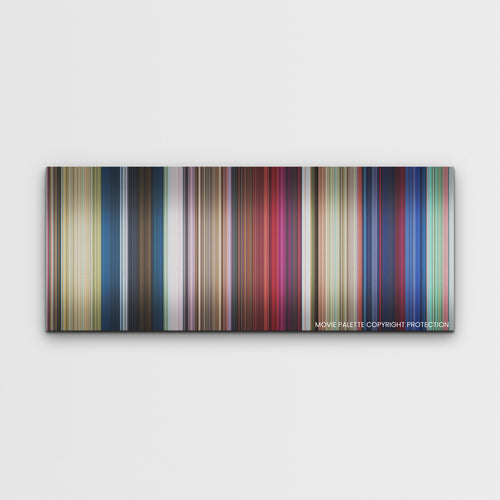 Migration color palette canvas print: thousands of thin vertical stripes of color