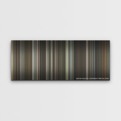 Thirteen Lives color palette canvas print: thousands of thin vertical stripes of color