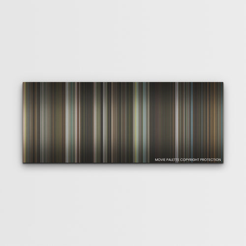 Thirteen Lives color palette canvas print: thousands of thin vertical stripes of color