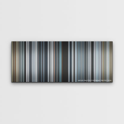 Society of the Snow color palette canvas print: thousands of thin vertical stripes of color