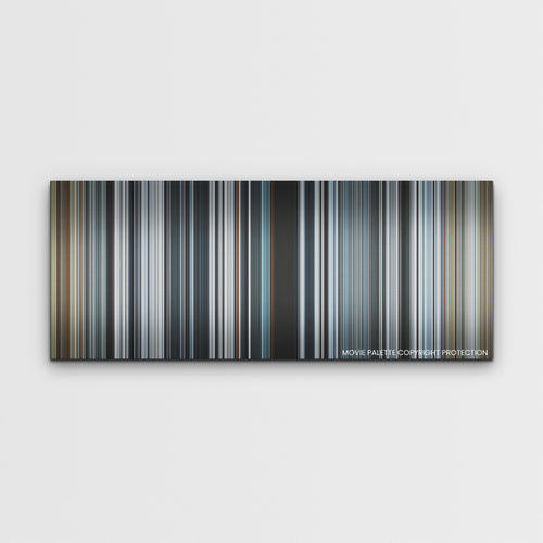 Society of the Snow color palette canvas print: thousands of thin vertical stripes of color