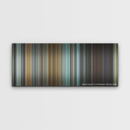 Jurassic World: Dominion color palette canvas print: thousands of thin vertical stripes of color