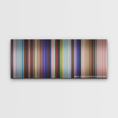 The Sea Beast color palette canvas print: thousands of thin vertical stripes of color