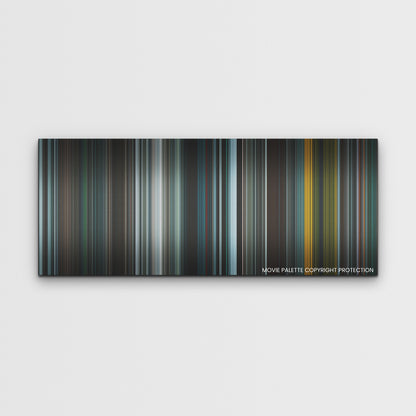 The Green Knight color palette canvas print: thousands of thin vertical stripes of color