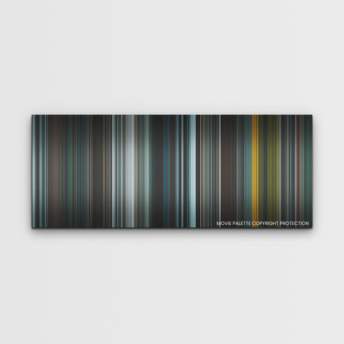 The Green Knight color palette canvas print: thousands of thin vertical stripes of color