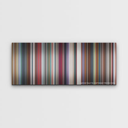 Nimona color palette canvas print: thousands of thin vertical stripes of color