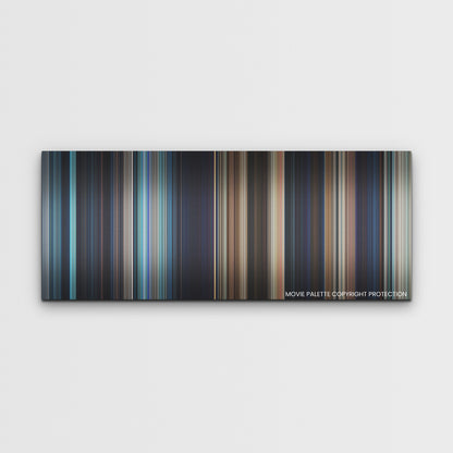 The Little Mermaid color palette canvas print: thousands of thin vertical stripes of color