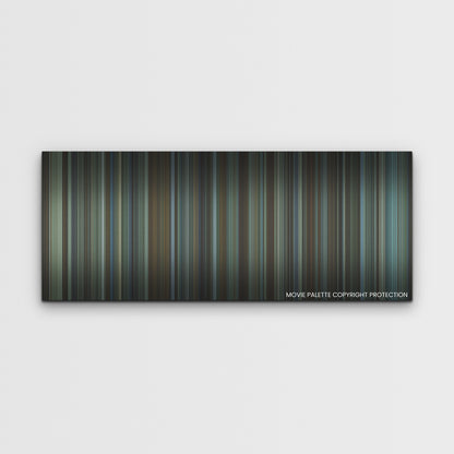 Boston Strangler color palette canvas print: thousands of thin vertical stripes of color