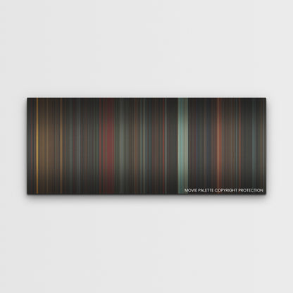 Alien: Romulus color palette canvas print: thousands of thin vertical stripes of color